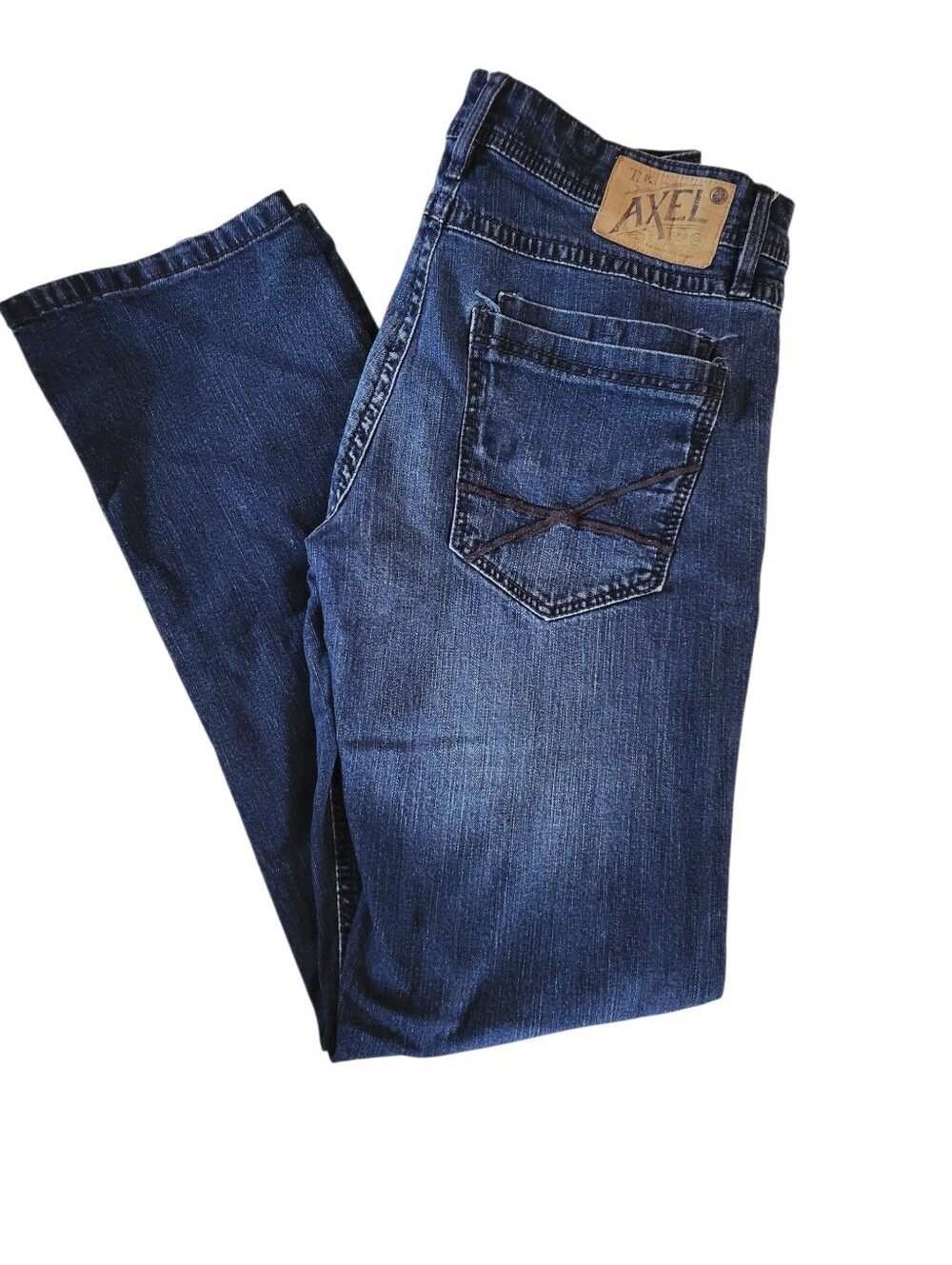 TK Axel Men's Straight Leg Denim Jeans W32X34 Medium Dark Wash Y2K Style